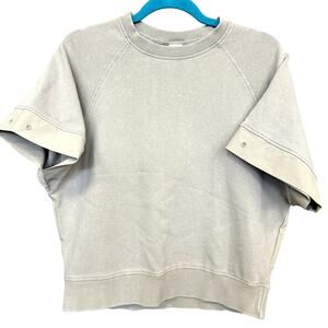 Mono B Boxy Fit Gray Cotton Athletic Top Size Medium